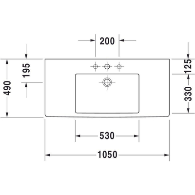 Duravit Vero Meubelwastafel - met kraangat - met overloop - 105x49cm - met wondergliss - wit