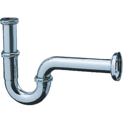 Hansgrohe Sifon 1.1/4inch - met rozet - inclusief muurbuis - messing chroom