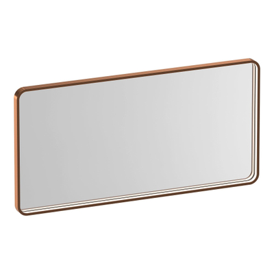 BRAUER Sapphire miroir 100 rectangulaire arrondi cadre cuivre avec éclairage LED direct avec fonction de variation et de couleur et télécommande