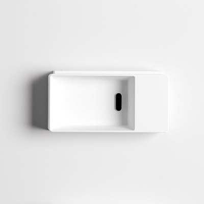 Clou New Flush 3 lave-mains 35x18cm trou de robinet pré-percé aluite Blanc mat