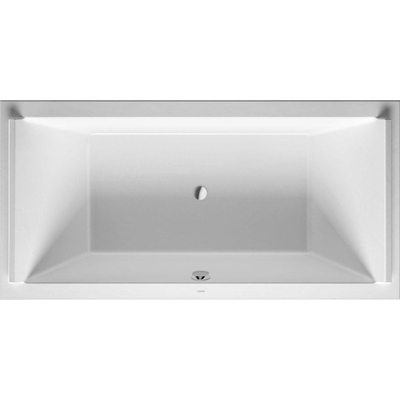 Duravit Starck Slimline Starckkunststof duobad acryl rechthoekig - 200x100x46cm - zonder poten - voor inbouw of ommanteling - glans wit