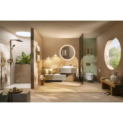 Hansgrohe Lavapura WC Douche - 48 cm - avec siège de toilette - télécommande - mat insonorisant - SmartClean - blanc