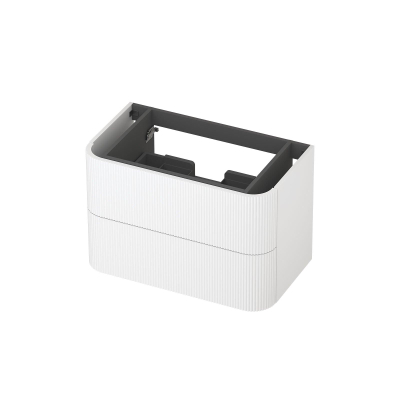 INK Concept R Wastafelonderkast - 80x45x52cm - 2 lades - opliggende grepen - gefreesd - afgeronde hoeken - MDF lak - mat wit