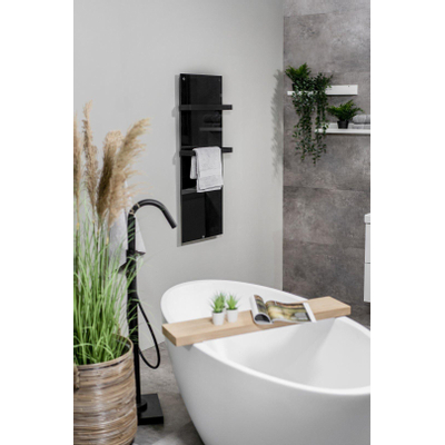 Eurom sani 800 comfort chauffage salle de bain 115x55cm wifi 800watt verre noir