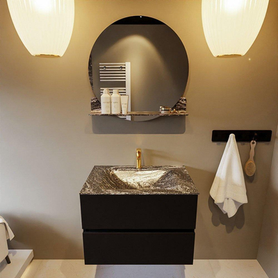 Mondiaz VICA-DLUX Ensemble de meuble de salle de bain - 70cm - meuble sous-vasque urban - 2 tiroirs - lavabo encastré cloud milieu - 1 trou de robinet - version haute de 60cm - lave