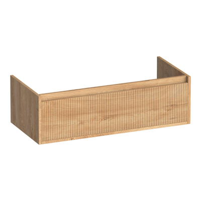 BRAUER Hope Wavy wastafelonderkast 100 1 softclose lade greeploos - 1 sifon uitsparing - Forest Tan