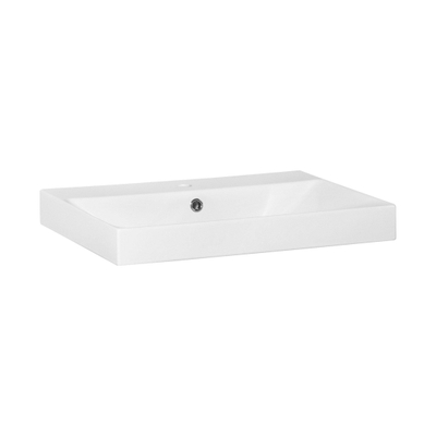 Saniclass Wave Lavabo pour meuble - 60x46x7.5cm - trop-plein - 1 cuve - 1 trou de robinet - céramique - blanc