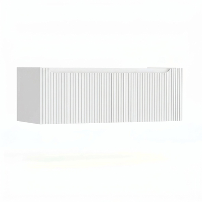 H&R Badmeubelen Juice Wastafelonderkast - 120x45x40cm - rechterhoek afgerond - 3D-front - 2 lades - geïntegreerde greep - wit hoogglans