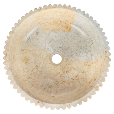 Differnz Ribba waskom - 40x40x14cm - marmer - beige