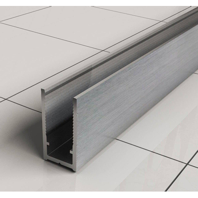 Wiesbaden Slim Douche à l'italienne 100x200cm verre nano 8mm partiellement verre fumé mat acier brossé