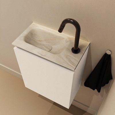 MONDIAZ TURE-DLUX 40cm toiletmeubel Talc. EDEN wastafel Ostra positie links. Met 1 kraangat.