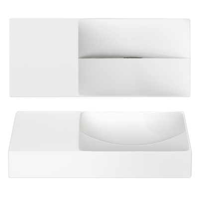 Clou vale lave-main 45x19x7cm avec trou pour robinet pré-câblé gauche céramique blanc mat