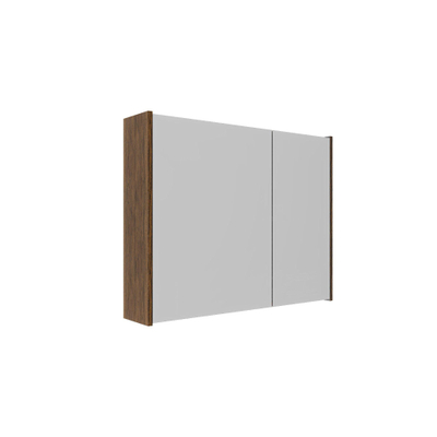 Saniclass Holz Frame Armoire miroir - 80x63x16cm - incluant panneaux latéraux - Walnut pure