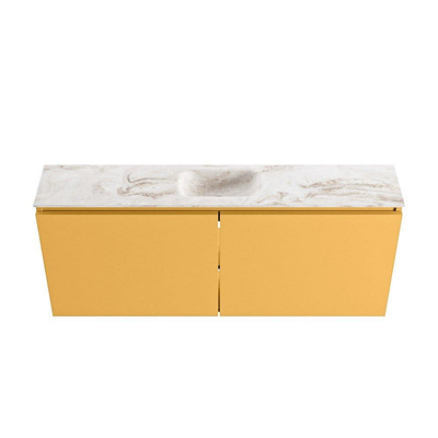 MONDIAZ TURE-DLUX 120cm toiletmeubel Ocher. EDEN wastafel Frappe positie midden. Met 1 kraangat.