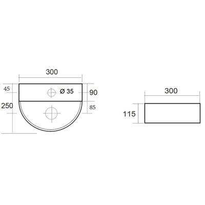 Best Design Class Fontein wit met 1 kraangat 30x25x11.5cm