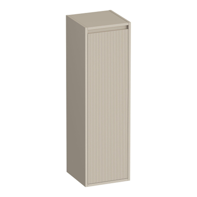 BRAUER Adore Wavy hoge kast - 120x35x35cm - 1 deur - rechtsdraaiend - greeploos - mat beige