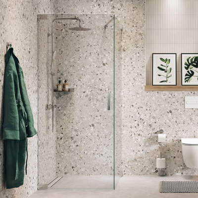 Sealskin Pure Porte de douche - 90x200cm - pour cabine de douche - verre transparent - 8mm - traitement anticalcaire - argent haut brillant