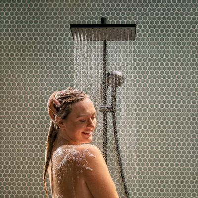 Hansgrohe Activera Q colonne de douche - 29x18cm - ecosmart - noir mat