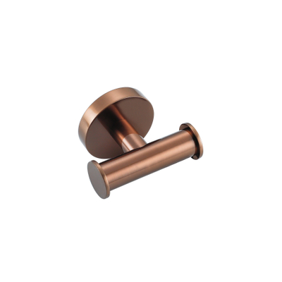 Fortifura Calvi Toiletset 3-delig - toiletrolhouder - zonder klep - toiletborstel - handdoekhaak dubbel rond - PVD - geborsteld koper