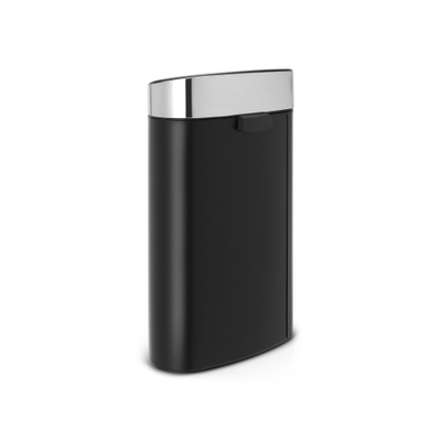 Brabantia Touch Bin Poubelle - 40 litres - seau intérieur en plastique - matt black - matt steel fingerprint proof