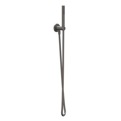 IVY Glijstangset - met handdouche - rond - satin spray - doucheslang 150cm - Geborsteld metal black PVD