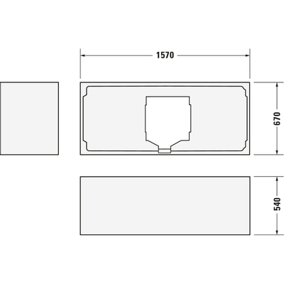 Duravit HappyD 2 baignoire encastrée en matériau de synthèse acrylique rectangulaire avec appui-dos à droite 160x70x46cm sans pieds blanc