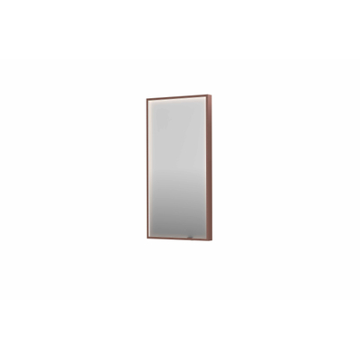 INK SP19 miroir - 40x4x80cm rectangulaire en cadre acier incl dir LED - chauffage - changement de couleur - dimmable et interrupteur - cuivre brossé