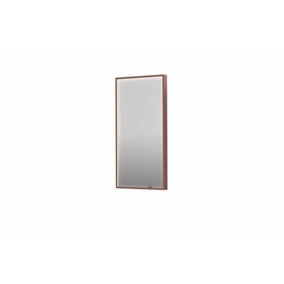 INK SP19 spiegel - 40x4x80cm rechthoek in stalen kader incl dir LED - verwarming - color changing - dimbaar en schakelaar - geborsteld koper