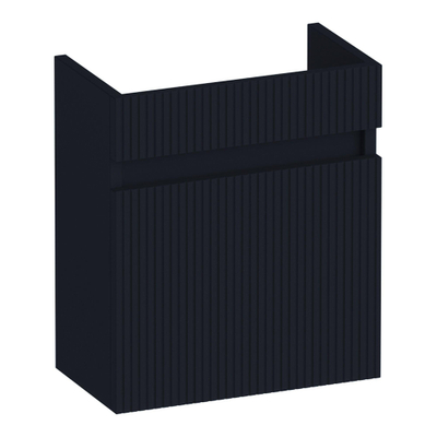 BRAUER Joy Wavy meuble lave-mains - 40x45x22cm - porte ouvrant à gauche - sans poignée - noir mat