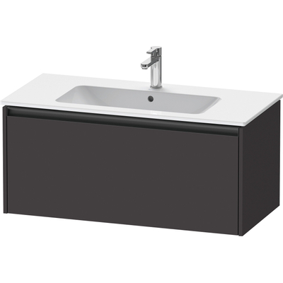 Duravit Ketho.2 Wastafelonderbouwkast - met 1 lade - 101x48x44cm - met greep antraciet - grafiet supermat