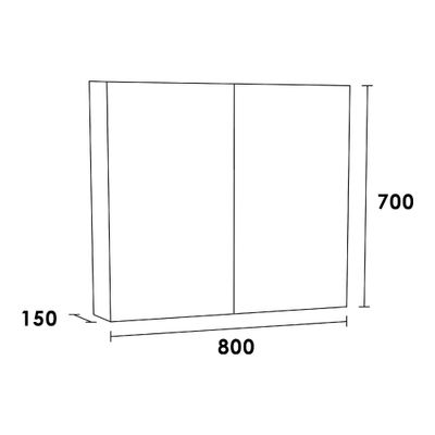 BRAUER Dual Armoire de toilette 80x70x15cm avec 2 portes et éclairage LED intégré 4000K MFC G-Canyon