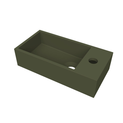 Arcqua Flair lave-mains - 36x18x9cm - marbre de synthèse - 1 trou de robinet - à droite - vert mat