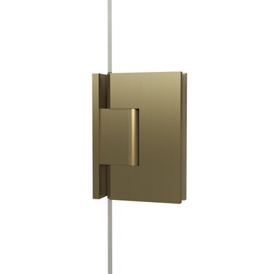 FugaFlow Eccelente Vetro Douchecabine - 90x140x200cm - scharnieren - deurgreep - stabilisatiestang - helder geribbeld - veiligheidsglas - Geborsteld messing PVD (Goud)