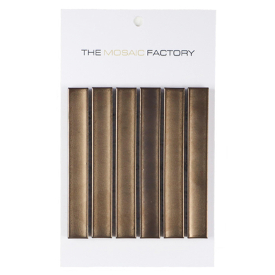 SAMPLE The Mosaic Factory Sevilla mozaïektegel - 29.6x29.9cm - wandtegel - Rechthoek - kitkat finger - Porselein - Metallic Bronze (brons)