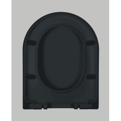 QeramiQ Dely Abattant WC - frein de chute - déclipsable - slim - noir mat