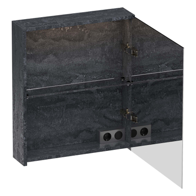 BRAUER Impress Deluxe spiegelkast - 60x70x15cm - interne en externe verlichting - 1 rechtsdraaiende dubbelzijdige spiegeldeur Damascus