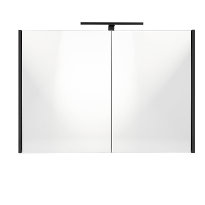 Best Design Halifax spiegelkast 100x60cm met opbouwverlichting MDF zwart mat