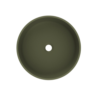 Arcqua Case Vasque à poser - 40x40cm - Rond - Marbre coulé Vert mat