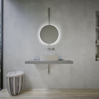 Ideavit Solidthin Vasque à poser - 40x40x12.5cm - Solid surface - Rond - Gris mat