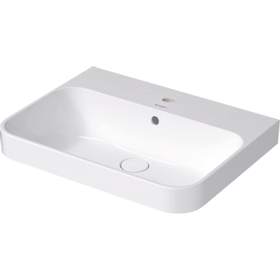 Duravit happyd 2 plus lavabo à poser avec trou de robinetterie avec trop-plein 60x46cm avec robinet poussoir en céramique blanc