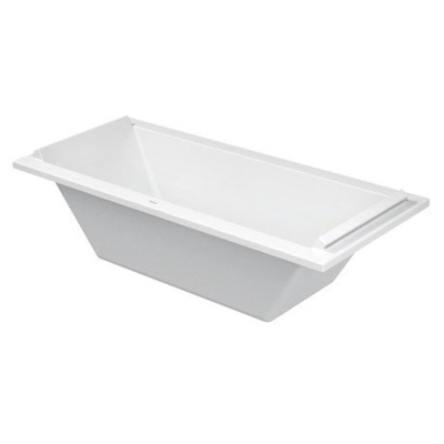 Duravit Starck Slimline Starckkunststof duobad acryl rechthoekig - 180x80x46cm - zonder poten - voor inbouw of ommanteling - glans wit