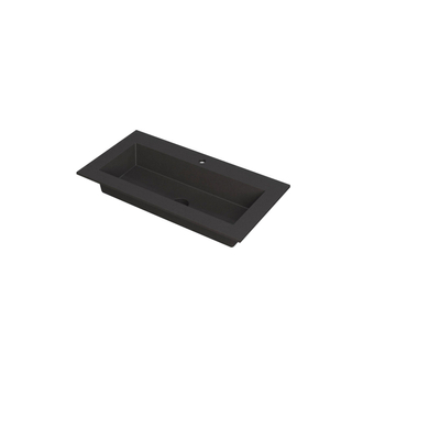 INK Kraft wastafel - 90x45x1cm - 1 wasbak - 1 kraangat - Quartz zwart