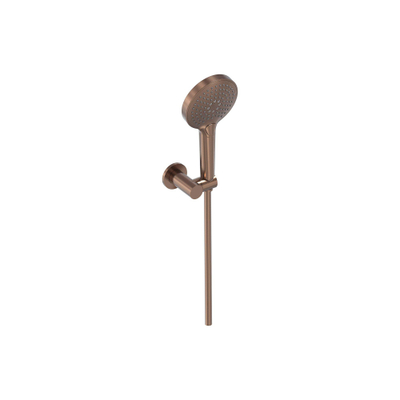 MAY Toebehoren Handdoucheset - 3-standen handdouche verstelbare wandsteun en smooth doucheslang 125cm Geborsteld mat koper PVD