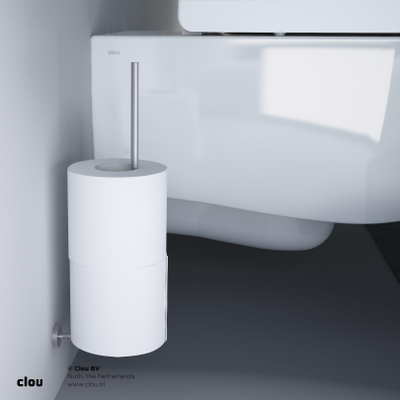 Clou Slim Porte-papier toilette réserve pour 3 pièces 2.5x30.4x9.4cm Inox brossé