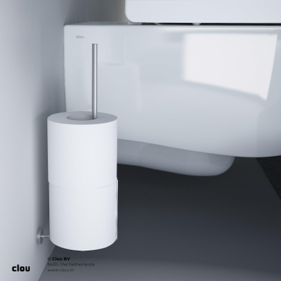 Clou Slim reserverolhouder t.b.v. 3 stuks rvs geborsteld SHOWROOMMODEL