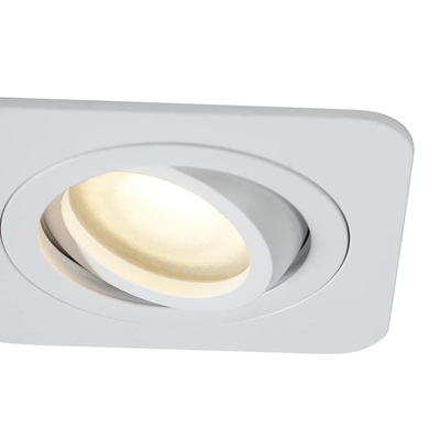 QAZQA Alberto Spot encastrable set - 1 spot - 9x11,2cm - lampe led dimmable incluse - IP44 - Carré - Blanc