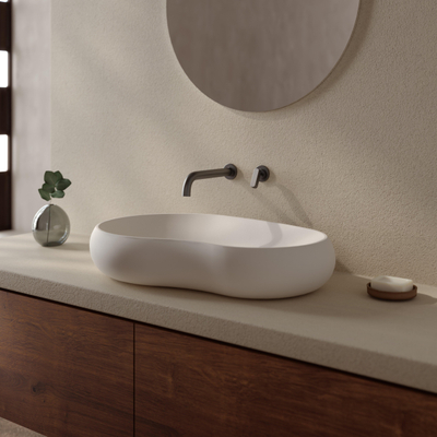 Ideavit Solidseed Opbouw wastafel - 62x42x11 - solid surface - wit mat