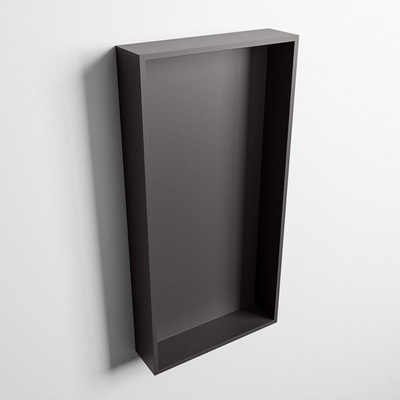 Mondiaz Easy nis 29.5x59.5x8cm voor Inbouw/opbouw 1 open vak Solid surface DarkGrey/DarkGrey