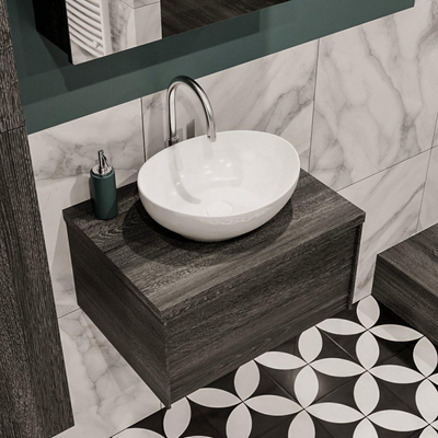 Mondiaz LUSH Meuble salle de bains avec 1 tiroir lavabo BARCO 60x30x45cm Centre 1 trou de robinet Anthracite