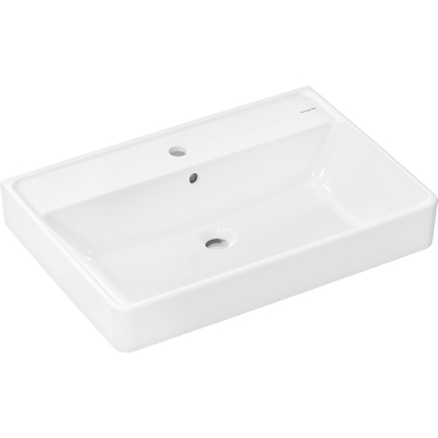Hansgrohe Xanuia Q Wastafel/Fontein - 70x48cm - opbouw - 1 kraangat - met overloop - wit glans